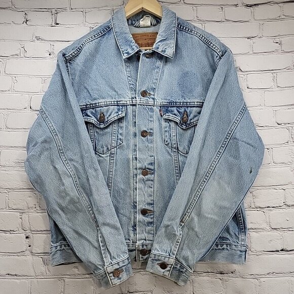 Vintage 90s Levis 70507 Jean Jacket Mens M Denim Classic Fit Trucker Flawed
